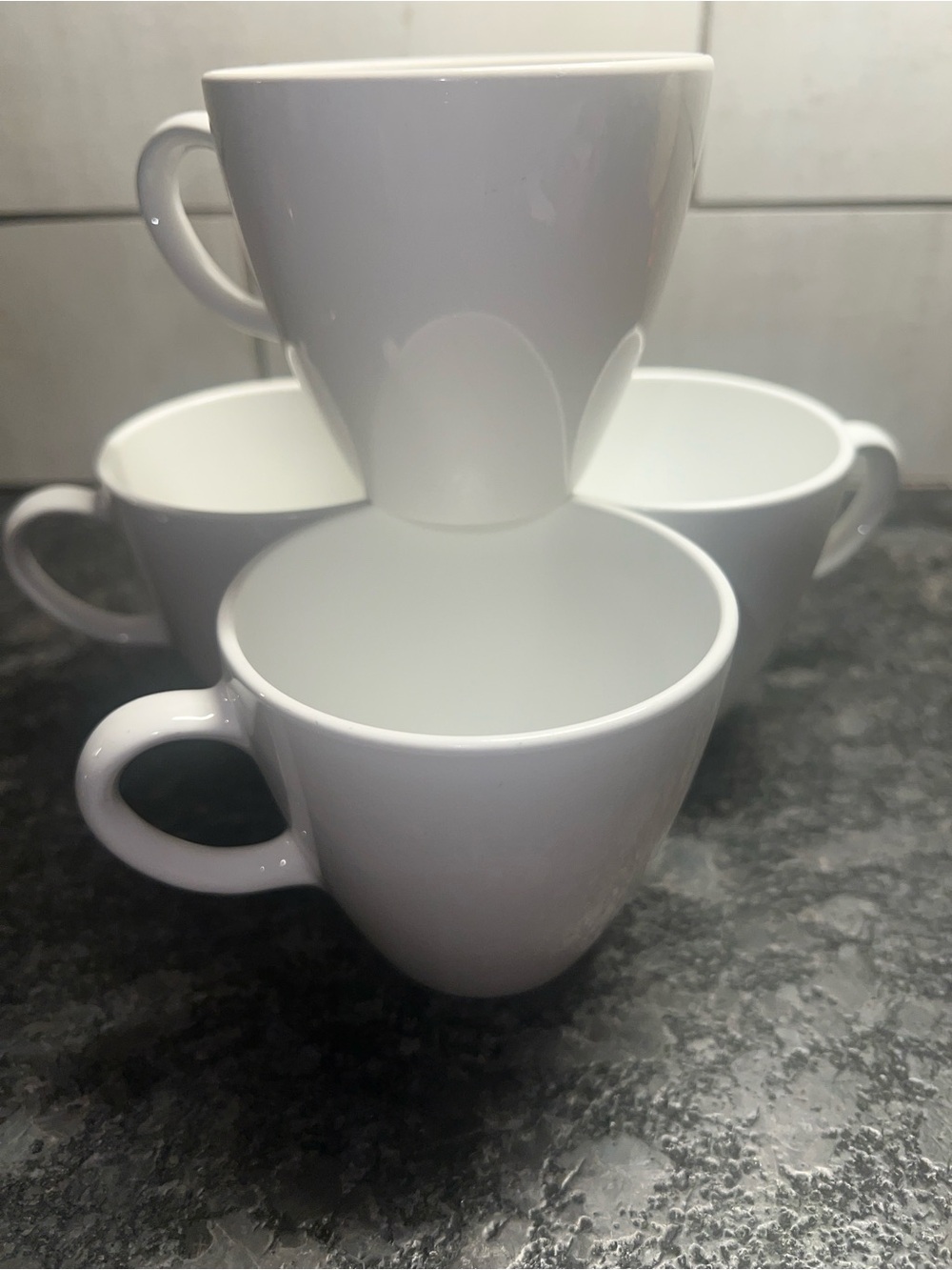 Centura by Corning White Porcelain Coffee Cups - Set of 4. 5oz. Like new
